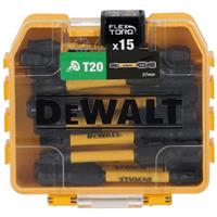 DeWalt Extreme FLEXTORQ 3.0 Screwdriver Bit T20 x 57mm (15 Pack) in Black/Yellow Steel