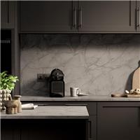 Wilsonart Omega Sleek Emperdora Marble Square Edge Splashback 3000 x 600mm x 8mm (1) in Grey