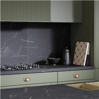 Wilsonart Omega Modern Laurent Marble Square Edge Splashback 3000 x 600mm x 8mm (1) in Black