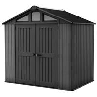 Keter Stronghold Apex Outdoor Garden Storage Shed 8' x 6' in Grey Steel