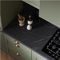 Wilsonart Omega Modern Laurent Marble Square Edge Worktop 3000 x 620mm x 38mm (1) in Black
