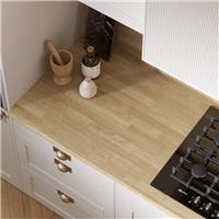 Wilsonart Omega Modern Square Edge Breakfast Bar 4100 x 620mm x 38mm (1) in Natural Block Oak