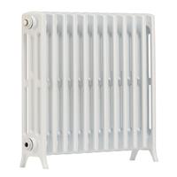 Arroll Edwardian 4-Column Cast Aluminium Bi-Metal Radiator 650 x 728mm 3061Btu in White Steel