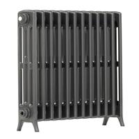 Arroll Edwardian 4-Column Cast Aluminium Bi-Metal Radiator 650 x 728mm 3061Btu in Anthracite Steel