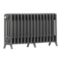 Arroll Edwardian 4-Column Cast Aluminium Bi-Metal Radiator 450 x 906mm 2721Btu in Anthracite Steel