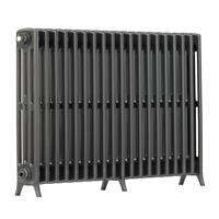 Arroll Edwardian 4-Column Cast Aluminium Bi-Metal Radiator 750 x 1142mm 5481Btu in Anthracite Steel