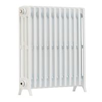 Arroll Edwardian 4-Column Cast Aluminium Bi-Metal Radiator 750 x 728mm 3462Btu in White Steel