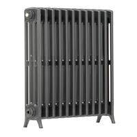 Arroll Edwardian 4-Column Cast Aluminium Bi-Metal Radiator 750 x 728mm 3462Btu in Anthracite Steel