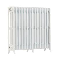 Arroll Edwardian 4-Column Cast Aluminium Bi-Metal Radiator 750 x 906mm 4327Btu in White Steel