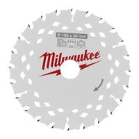 Milwaukee Wood Circular Saw Blade 190mm x 30mm x 1.8mm 24T in White Resin