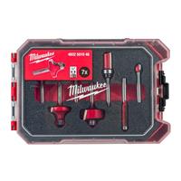 Milwaukee 1/4" Tungsten Carbide Mixed Router Bit Set (7 Piece) in Red/Silver Resin