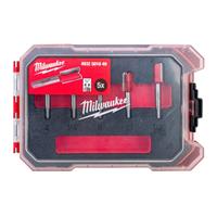 Milwaukee 1/4" Tungsten Carbide Straight Router Bit Set (5 Piece) in Black/Chrome Resin