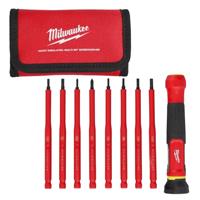 Milwaukee Insulated 8 in 1 Precision Screwdriver Set (9 Piece) in Red