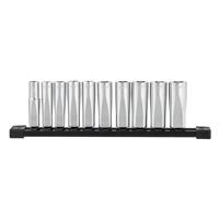 Milwaukee Drive Metric Deep Socket Set 3/8" (10 Piece) in Chrome