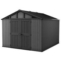 Keter Stronghold Apex Outdoor Garden Storage Shed 10' x 11.5' in Grey Steel