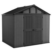 Keter Stronghold Apex Outdoor Garden Storage Shed 10' x 8' in Grey Steel