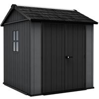 Keter Newton Plus Apex Outdoor Storage Shed 7' x 7.5' in Grey Steel