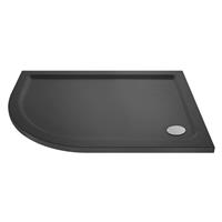 Nuie Hydro45 Offset Quadrant Shower Tray 1200 x 900mm Grey Left Hand in Slate Grey Acrylic
