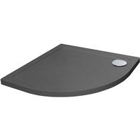 Nuie Hydro45 Slimline Quadrant Shower Tray 900 x 900mm Grey in Slate Grey Acrylic