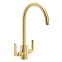 Abode Brolle Dual Lever Mono Mixer Kitchen Tap Brushed in Brass
