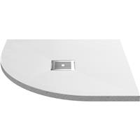 Nuie Hydro45 Quadrant Shower Tray 800 x 800mm White in White Slate Acrylic