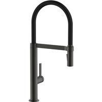 Abode Carbon Single Lever Pull Out Kitchen Tap Gunmetal in Black