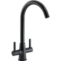 Abode Enstyle Dual Lever Mono Mixer Kitchen Tap Matt in Black Brass