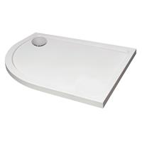Nuie Hydro45 Offset Quadrant Anti Slip Shower Tray 1200 x 900mm Left Hand in White Acrylic