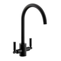 Abode Brolle Dual Lever Mono Mixer Kitchen Tap Matt in Black Brass