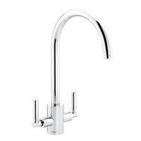 Abode Brolle Dual Lever Mono Mixer Kitchen Tap in Chrome Brass