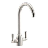 Abode Zermat Dual Lever Mono Mixer Kitchen Tap Brushed in Nickel