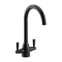 Abode Zermat Dual Lever Mono Mixer Kitchen Tap Matt in Black