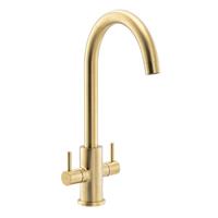 Abode Marido Dual Lever Mono Mixer Kitchen Tap Brushed in Brass