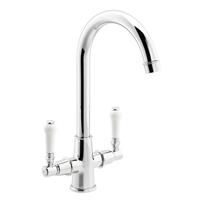 Abode Keswick Dual Lever Mono Mixer Kitchen Tap in Chrome Brass