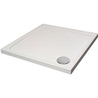 Nuie Hydro45 Square Shower Tray with Upstands 800 x 800mm in White Acrylic