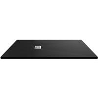 Nuie Hydro45 Rectangular Shower Tray 1700 x 700mm Black in Black Slate Acrylic