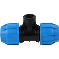 JG Speedfit John Guest MDPE Compression Female Threaded Branch Tee 25mm x 25mm x 3/4 in Black/Blue