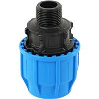JG Speedfit John Guest MDPE Compression Male Thread Adaptor 20mm x 1/2 in Black/Blue