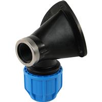JG Speedfit John Guest MDPE Compression Wall Plate Elbow 25mm x 3/4 in Black/Blue