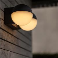 Lutec Looma Integrated LED Up & Down Wall Light IP54 Dark in Grey Aluminium