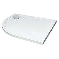 Nuie Hydro45 Anti Slip Quadrant Shower Tray 900 x 760mm Left Hand in White Acrylic