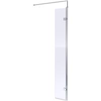 Nuie Semi-Frameless Hinged 300mm Wetroom Screen With Support Bar in Chrome