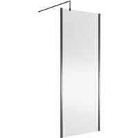 Nuie 800mm Outer Frame Wetroom Screen Brushed in Pewter