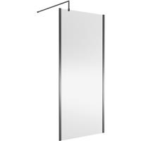 Nuie 900mm Outer Frame Wetroom Screen Brushed in Pewter
