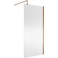 Nuie 1000mm Wetroom Screen With Support Bar Brushed in Bronze
