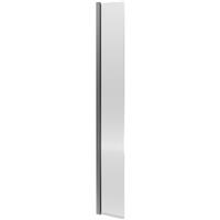 Nuie Fluted Hinged 300mm Wetroom Screen With Support Bar Brushed in Pewter