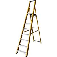Lyte Ladders Lyte Heavy Duty Fibreglass Platform Step Ladder With Safety Handrail 8 Tread