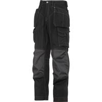 Snickers Workwear Men's Snickers 3223 Rip-Stop Floorlayer Holster Pocket Trousers /Grey in Black