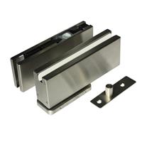 Rutland Glass Patch Door Closer Power in Stainless Steel