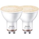 Philips WiZ LED GU10 Tunable White Smart Light Bulb 4.7W (2 Pack)
